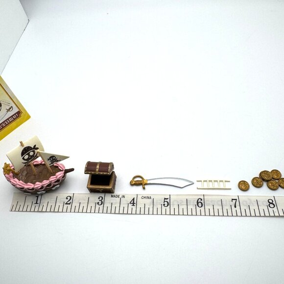 Re-Ment 2007 Set 7 Miniature Pirate Ship Treasure Chest Coins Sword Ladder - Picture 5 of 7